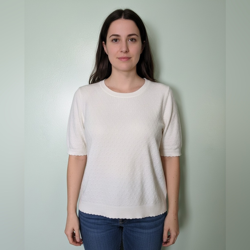 Lucky Brand Cream Short Sleeve Top size XL